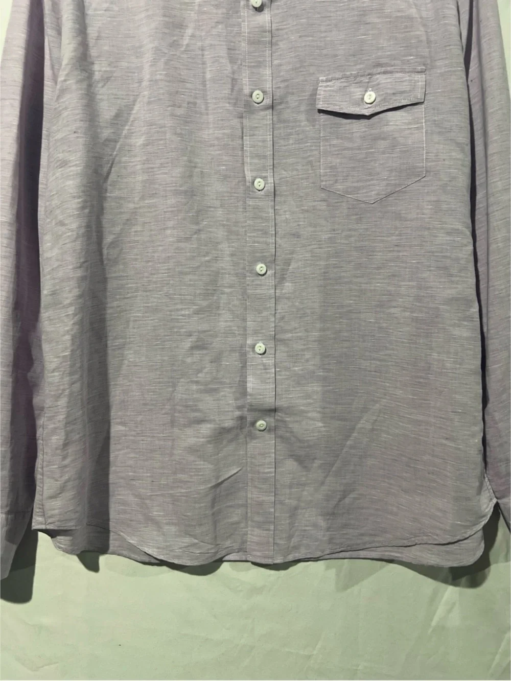 J.Crew Shirt Men’s XL Purple Lavender Linen Cotton Baird McNutt Slim Fit